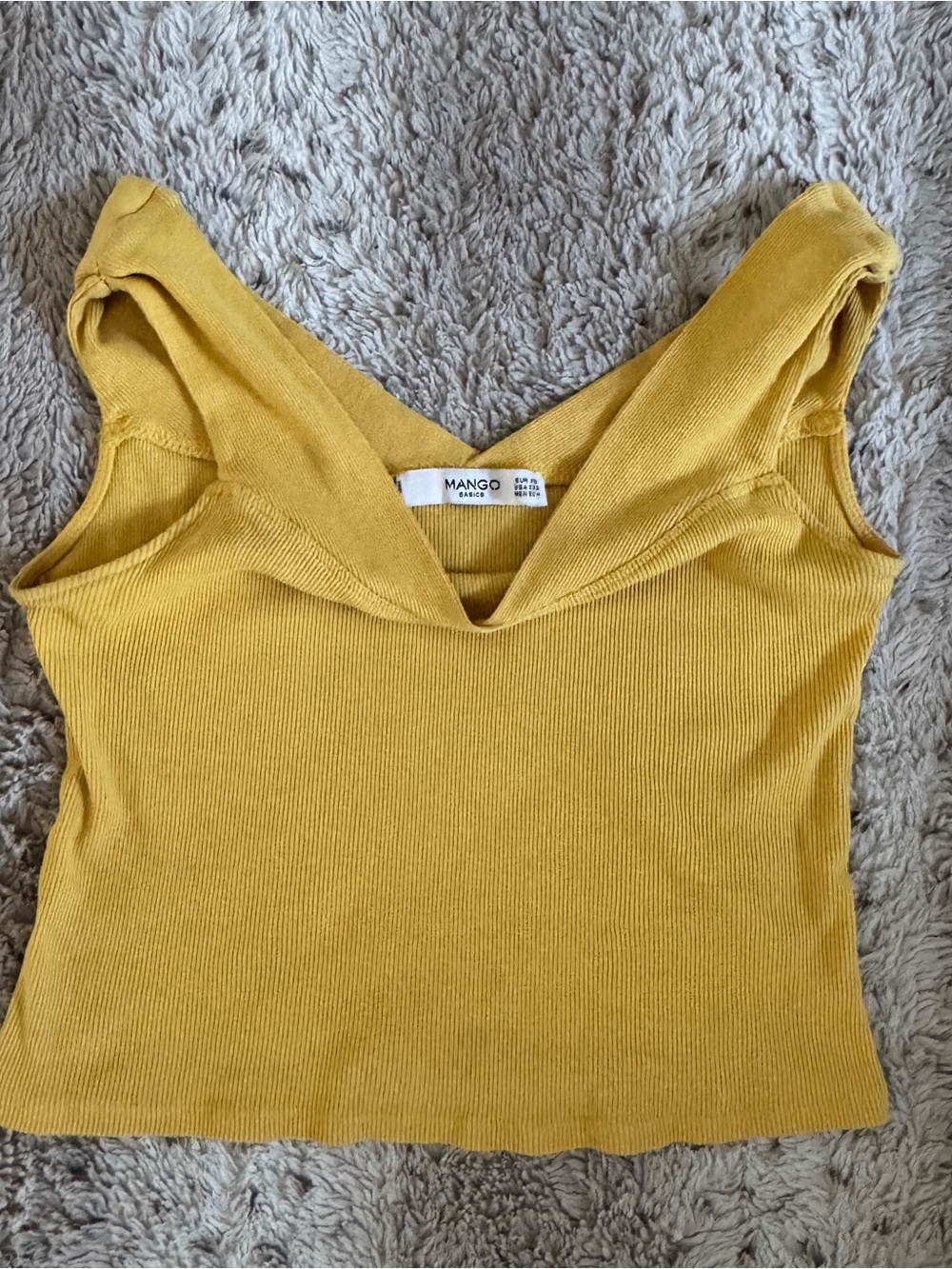 Mango Ribbed OFFSHOULDER Top in Yellow